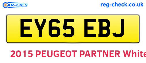EY65EBJ are the vehicle registration plates.