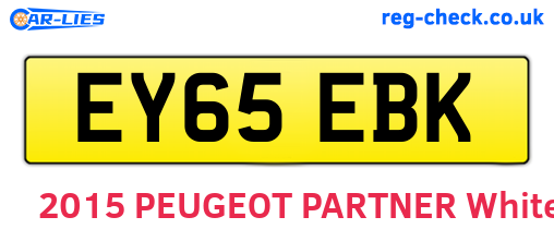 EY65EBK are the vehicle registration plates.