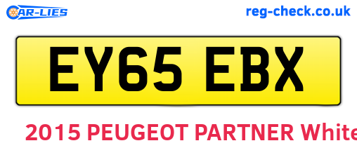 EY65EBX are the vehicle registration plates.