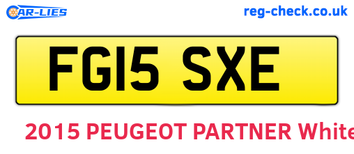 FG15SXE are the vehicle registration plates.