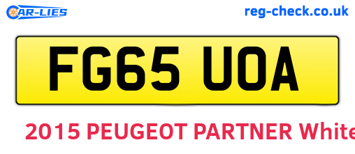 FG65UOA are the vehicle registration plates.