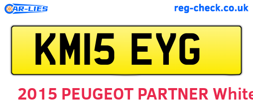 KM15EYG are the vehicle registration plates.
