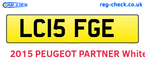 LC15FGE are the vehicle registration plates.