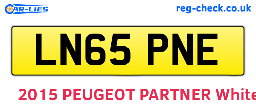 LN65PNE are the vehicle registration plates.