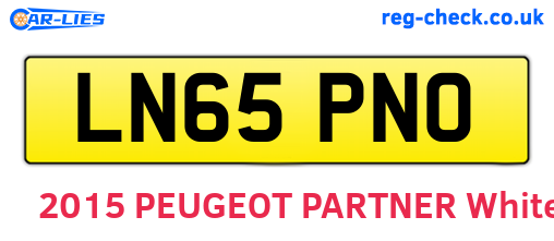LN65PNO are the vehicle registration plates.