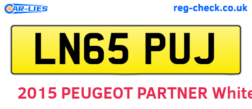 LN65PUJ are the vehicle registration plates.