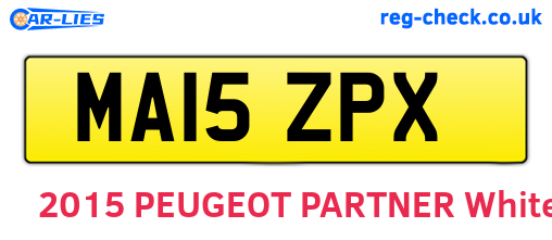 MA15ZPX are the vehicle registration plates.