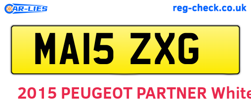 MA15ZXG are the vehicle registration plates.