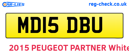 MD15DBU are the vehicle registration plates.