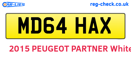MD64HAX are the vehicle registration plates.