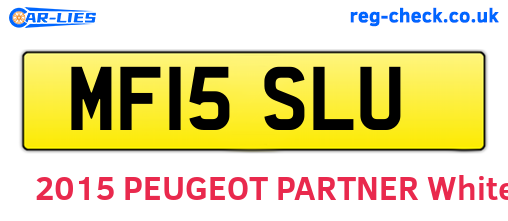 MF15SLU are the vehicle registration plates.