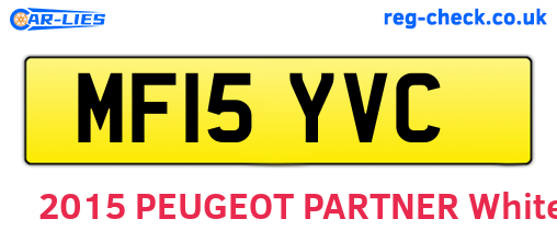 MF15YVC are the vehicle registration plates.