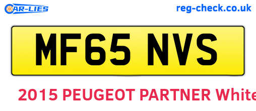 MF65NVS are the vehicle registration plates.