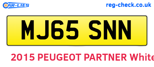 MJ65SNN are the vehicle registration plates.