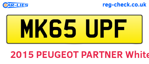 MK65UPF are the vehicle registration plates.