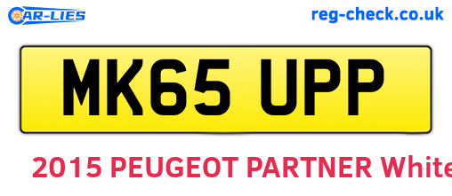 MK65UPP are the vehicle registration plates.