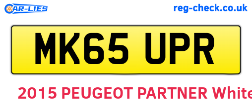 MK65UPR are the vehicle registration plates.
