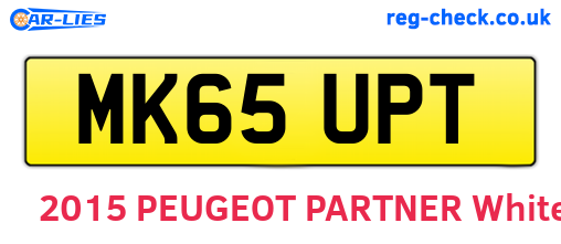 MK65UPT are the vehicle registration plates.