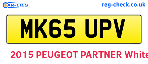 MK65UPV are the vehicle registration plates.