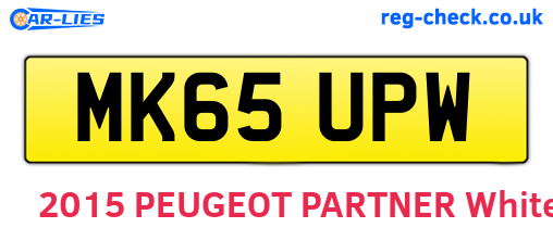 MK65UPW are the vehicle registration plates.