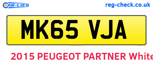 MK65VJA are the vehicle registration plates.