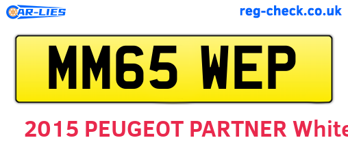 MM65WEP are the vehicle registration plates.
