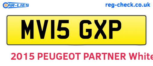 MV15GXP are the vehicle registration plates.