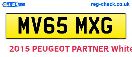 MV65MXG are the vehicle registration plates.