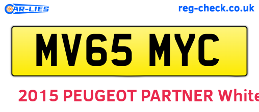 MV65MYC are the vehicle registration plates.