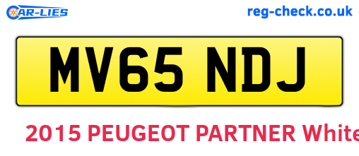 MV65NDJ are the vehicle registration plates.