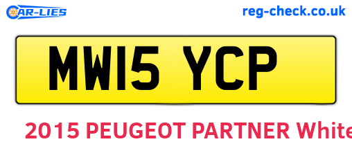 MW15YCP are the vehicle registration plates.