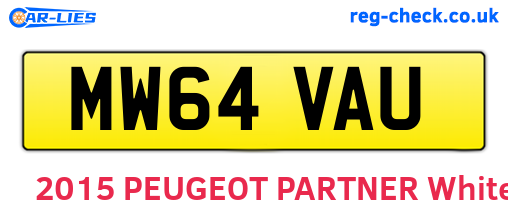 MW64VAU are the vehicle registration plates.