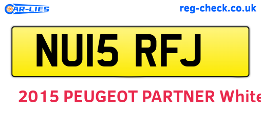 NU15RFJ are the vehicle registration plates.