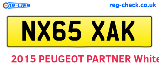 NX65XAK are the vehicle registration plates.