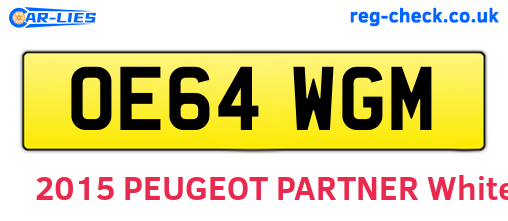 OE64WGM are the vehicle registration plates.