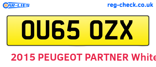 OU65OZX are the vehicle registration plates.