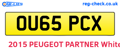 OU65PCX are the vehicle registration plates.