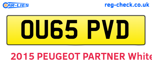 OU65PVD are the vehicle registration plates.