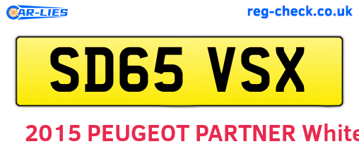 SD65VSX are the vehicle registration plates.