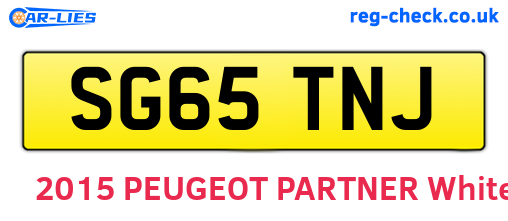 SG65TNJ are the vehicle registration plates.