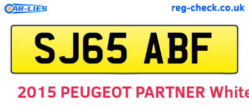 SJ65ABF are the vehicle registration plates.
