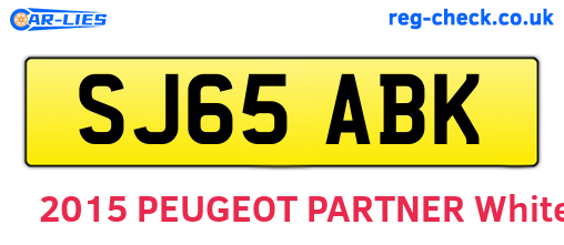 SJ65ABK are the vehicle registration plates.