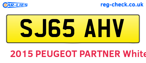 SJ65AHV are the vehicle registration plates.