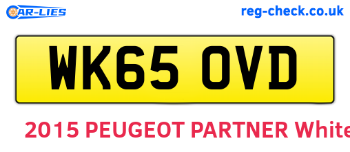 WK65OVD are the vehicle registration plates.