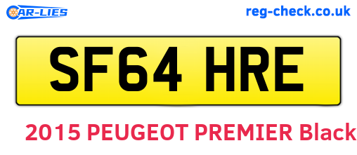 SF64HRE are the vehicle registration plates.