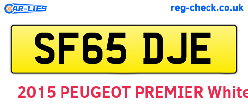 SF65DJE are the vehicle registration plates.
