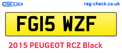 FG15WZF are the vehicle registration plates.