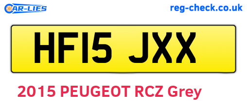 HF15JXX are the vehicle registration plates.