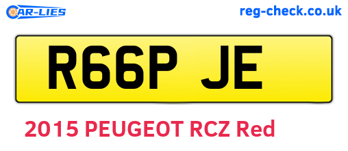 R66PJE are the vehicle registration plates.