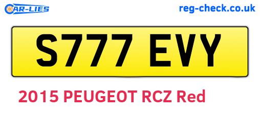 S777EVY are the vehicle registration plates.